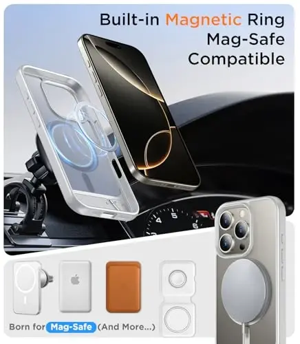 Temdan Magnetic iPhone 16 Pro Case bilan mos keladi, [O'rnatilgan ko'rinmas tirgak][MagSafe bilan mos keladi][Harbiy darajadagi zarbaga chidamli] iPhone 16 Pro 6.3