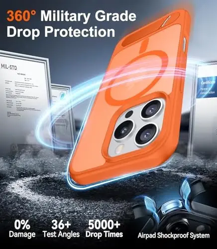 Temdan Magnetic iPhone 16 Pro Case bilan mos, [O'rnatilgan Ko'rinmas Tirgak][MagSafe bilan mos] [Harbiy Standartga chidamli zarba] iPhone 16 Pro 6.3