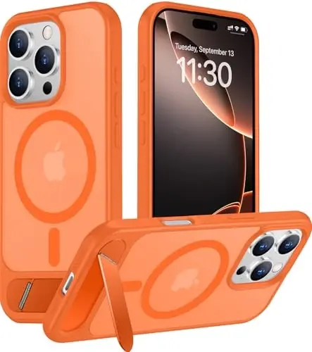 Temdan Magnetic iPhone 16 Pro Max bilan mos keladi, [O'rnatilgan ko'rinmas tirgak][MagSafe bilan mos keladi][Harbiy darajadagi zarbga chidamli] Yengil yarim shaffof matli telefon g'ilofi iPhone 16 Pro Max 6.9