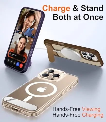 Temdan Magnetic iPhone 16 Pro Max Case bilan mos, [O'rnatilgan ko'rinmas tirgak] [MagSafe bilan mos] [Harbiy darajadagi zarbga chidamli] iPhone 16 Pro Max 6.9