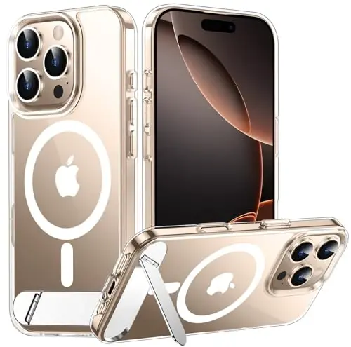 Temdan Magnetic iPhone 16 Pro Max Case bilan mos, [O'rnatilgan ko'rinmas tirgak] [MagSafe bilan mos] [Harbiy darajadagi zarbga chidamli] iPhone 16 Pro Max 6.9