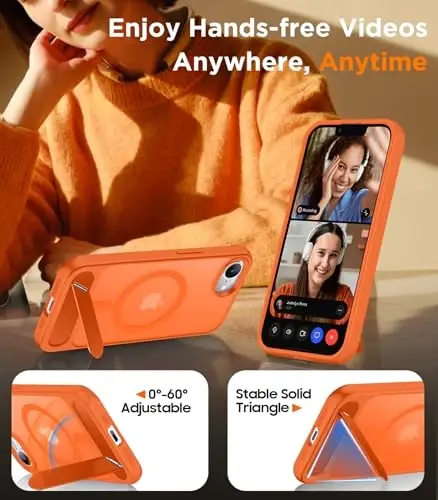 Temdan Magnetic iPhone 16E Case bilan mos, [O'rnatilgan ko'rinmas tirgak][MagSafe bilan mos][Harbiy darajadagi zarbga chidamli] iPhone 16E 6.1