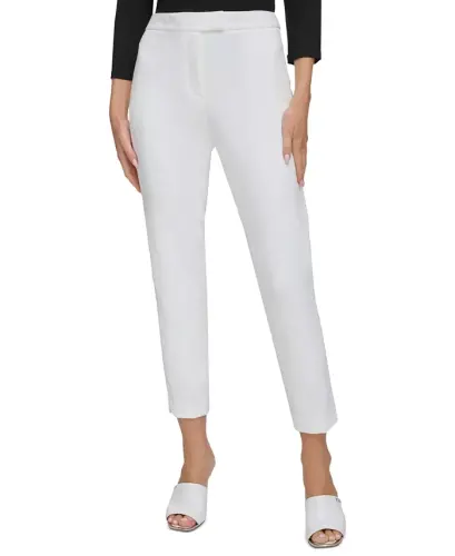 Essential Slim Leg Ankle Pants - Ivory 