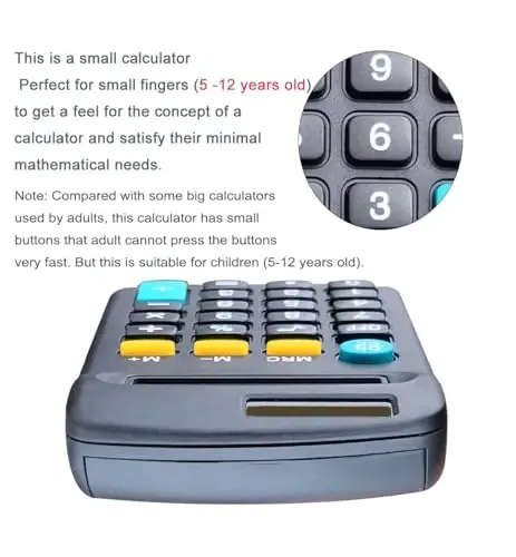 BESTWYA Calculators Bulk, Four Function Calculator with Dual Power 8 Digit Small Pocket Size Handheld for Classroom Desktop Home (Black,Set of 10) - 6