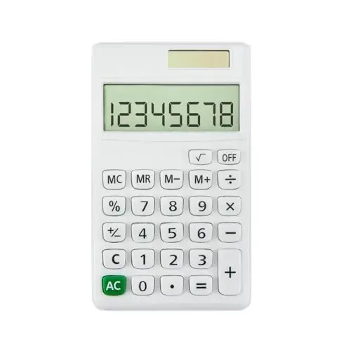 Basic Mini 4 Function Calculators,Calculator Small,Back to School First Day of School Supplies,Desk Calculator,White Solar Pocket Calculators for Students Home Office Middle 