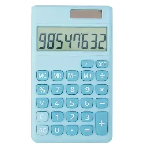 Basic Standard Calculators Small Digital Desktop Calculator with 8-Digit LCD Display, Battery Solar Power Smart Calculator Children's School Adult Office Family Standard Functions (8 bit Blue) 