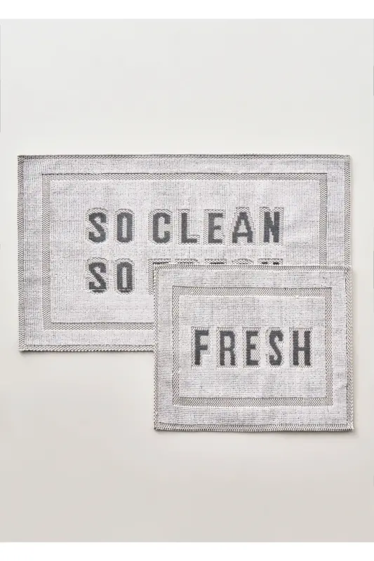 Clean Fresh Paspas Takımı Beyaz (60x100 - 50x60 cm. ) - BELLA MAISON