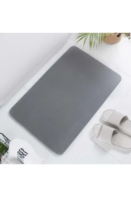 Темно-серый диатомит супервпитывающий магический гигиеничный коврик Diatomite мат коврик для ванной омовение - 3