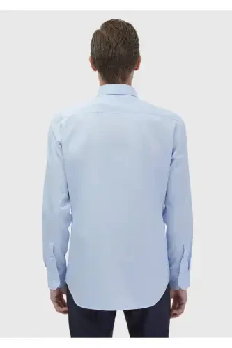 Тёмно-синяя гладкая классическая рубашка Regular Fit из 100% хлопка - 6