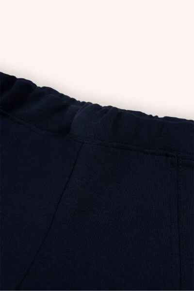 Темно-синие брюки для девочки на резинке - 3