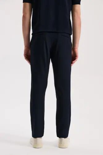 Темно-синие брюки-джоггеры Comfort Fit с эластичным поясом из эластичной ткани - 4