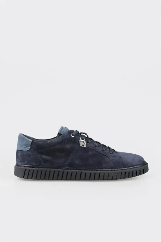 Темно-синие кожаные мужские туфли - ELLE SHOES