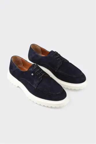 Темно-синие кожаные мужские туфли - ELLE SHOES (1)