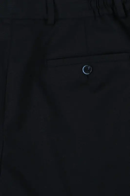Темно-синие шерстяные брюки Comfort Fit на резинке - 4