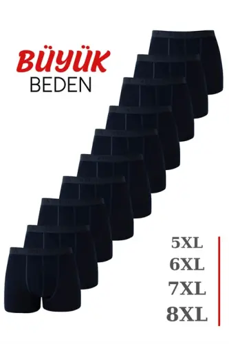 темно-синий 10-Pack Plus Size мужские боксеры, хлопок, лайкра - 1