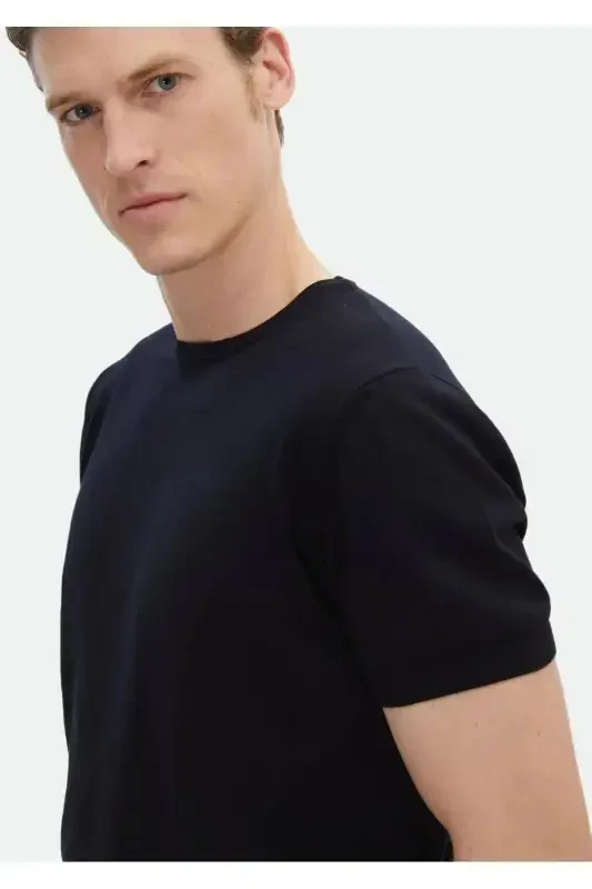 Темно-синий велосипедный воротник прямой вязки 100% хлопка трикотаж - 5