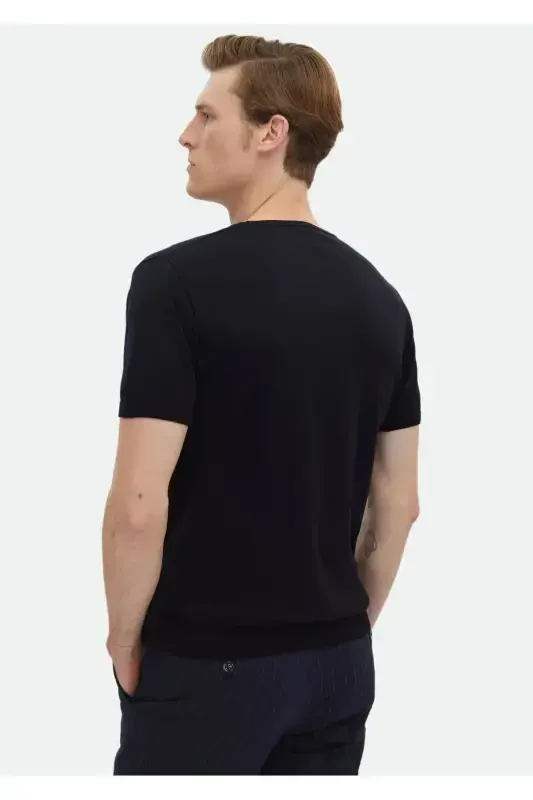 Темно-синий велосипедный воротник прямой вязки 100% хлопка трикотаж - 6