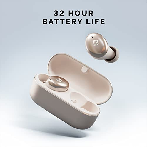 Tempo 30 Wireless Earbuds for Small Ears with Premium Sound, Comfortable Bluetooth Ear Buds for Women and Men, Gold Earphones for Small Ear Canals with Mic, IPX7 Sweatproof, Long Battery, Loud Bass - 17