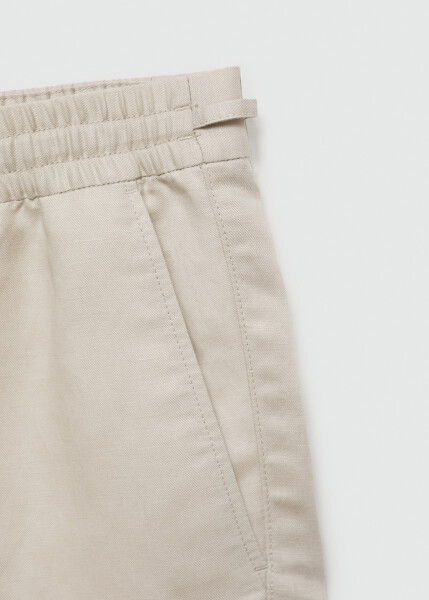 Tencel linen drawstring shorts - Ice Grey - 7