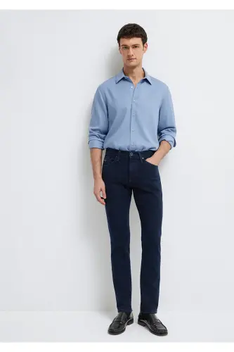 (TENCEL™) Liyosel Gömlek Regular Fit / Normal Kesim 0210818-70813-Mavi - 3