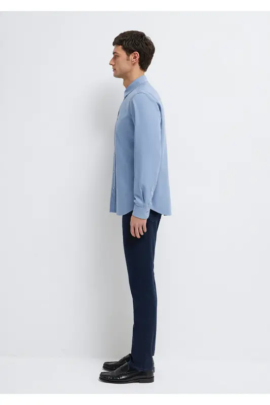 (TENCEL™) Liyosel Gömlek Regular Fit / Normal Kesim 0210818-70813-Mavi - 5