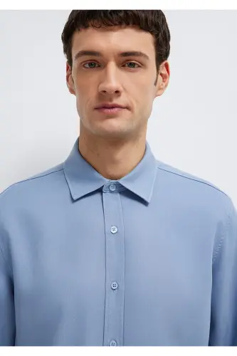 (TENCEL™) Liyosel Gömlek Regular Fit / Normal Kesim 0210818-70813-Mavi - 7