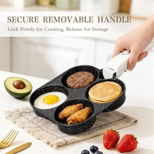 Pots and Pans Set - 19PCS Induction Cookware Set Detachable Handle Nonstick Kitchen Cookware Sets, Non-toxic Non-stick Cooking Set, Pot and Pan Set Removable Handle, Oven & Dishwasher Safe - 3