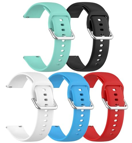 TenCloud 5 Pack Bands Compatible with TOOBUR IDW17 IDW13 IDW19 Women Men Soft Silicone Wristband Replacement Strap for Smart Watch IDW17 - 1