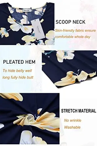 Tencole 3/4 Sleeve Shirts for Women Dressy Tunic Tops Casual Wear with Floral - 4