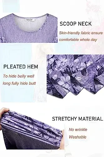 Tencole 3/4 Sleeve Shirts for Women Dressy Tunic Tops Casual Wear with Floral - 4