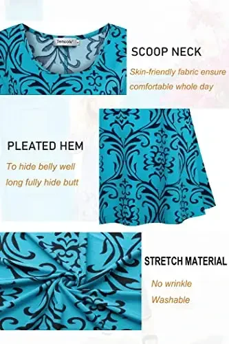 Tencole 3/4 Sleeve Shirts for Women Dressy Tunic Tops Casual Wear with Floral - 4