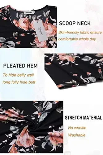 Tencole 3/4 Sleeve Shirts for Women Dressy Tunic Tops Casual Wear with Floral - 4
