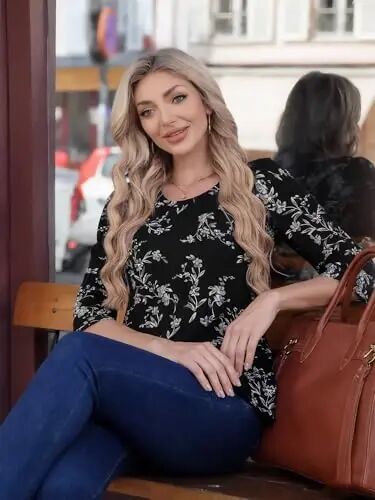 Tencole Womens 3/4 Sleeve Tunic Tops Business Casual Dressy Flowy Loose Fit | Lightweight fabric skims tummy, pairs with leggings or jeans, Wrinkle-free, easy care for office, church, travel, vacation - 3
