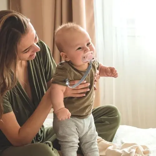 TenderBabe Silicone Pacifier Clip Holder for Baby Girls and Boys, Pack of 6 Soft Flexible Paci Binky Clips with One Piece Design - 5