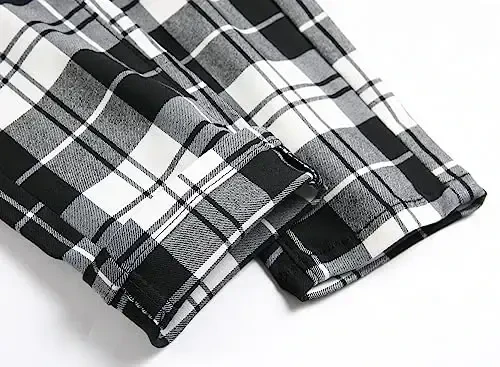 TENGINE Erkaklar uchun katakli shim, erkaklar uchun tor stretch slim fit chinos golf biznes ko'ylagi kundalik shimlar - 6