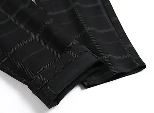 TENGINE erkaklar uchun katakli shimlar, erkaklar uchun tor torli slim fit chinos golf biznes kostyumi kundalik shimlar - 6