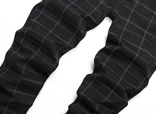 TENGINE erkaklar uchun katakli shimlar, erkaklar uchun tor torli slim fit chinos golf biznes kostyumi kundalik shimlar - 3