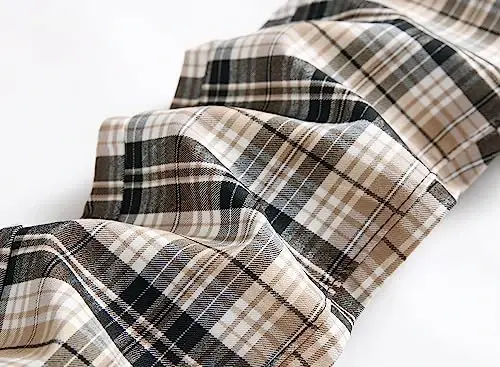 TENGINE Plaid Pants for Men, Mens Skinny Stretch Slim fit Chinos Golf Business Dress Casual Pants - 3