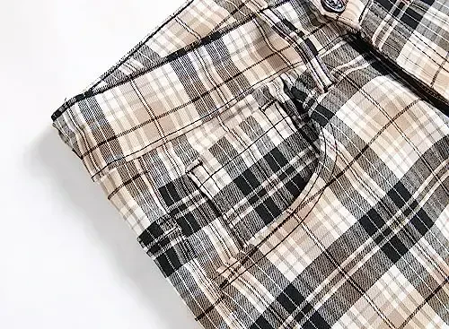 TENGINE Plaid Pants for Men, Mens Skinny Stretch Slim fit Chinos Golf Business Dress Casual Pants - 5