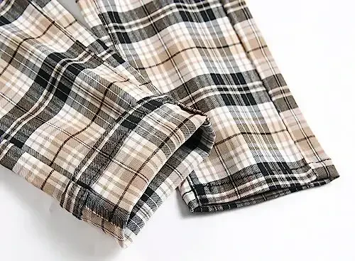 TENGINE Plaid Pants for Men, Mens Skinny Stretch Slim fit Chinos Golf Business Dress Casual Pants - 6