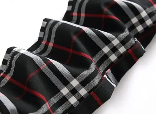 TENGINE Plaid Pants for Men, Mens Skinny Stretch Slim fit Chinos Golf Business Dress Casual Pants - 3