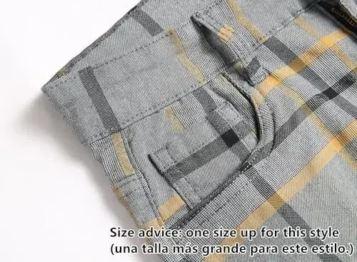 TENGINE Plaid Pants for Men, Mens Skinny Stretch Slim fit Chinos Golf Business Dress Casual Pants - 5