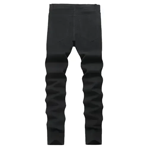 TENGINE Plaid Pants for Men, Mens Skinny Stretch Slim fit Chinos Golf Business Dress Casual Pants - 2