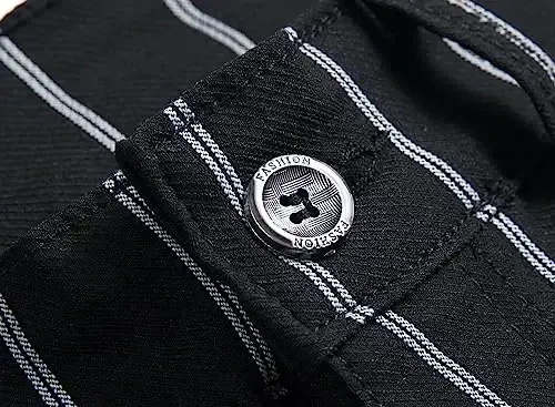 TENGINE Plaid Pants for Men, Mens Skinny Stretch Slim fit Chinos Golf Business Dress Casual Pants - 5