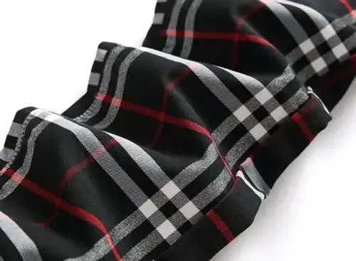 TENGINE Plaid Pants for Men, Mens Skinny Stretch Slim fit Chinos Golf Business Dress Casual Pants - 3