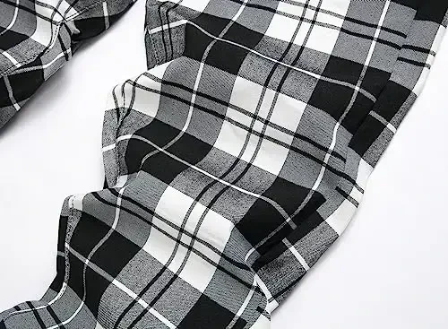 TENGINE Plaid Pants for Men, Mens Skinny Stretch Slim fit Chinos Golf Business Dress Casual Pants - 5