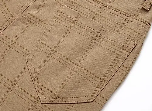 TENGINE Plaid Pants for Men, Mens Skinny Stretch Slim fit Chinos Golf Business Dress Casual Pants - 5
