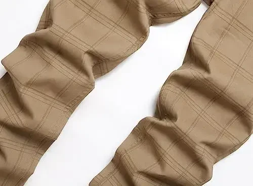 TENGINE Plaid Pants for Men, Mens Skinny Stretch Slim fit Chinos Golf Business Dress Casual Pants - 3