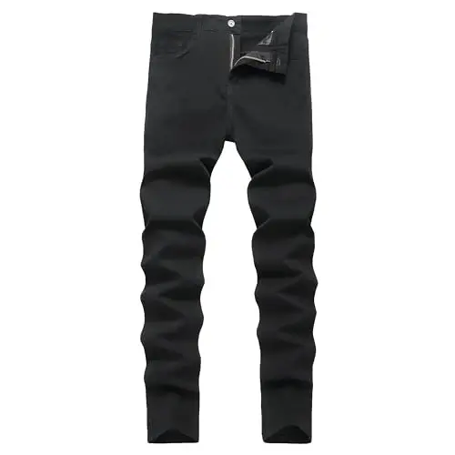 TENGINE Plaid Pants for Men, Mens Skinny Stretch Slim fit Chinos Golf Business Dress Casual Pants 