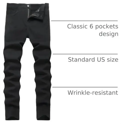 TENGINE Plaid Pants for Men, Mens Skinny Stretch Slim fit Chinos Golf Business Dress Casual Pants - 3